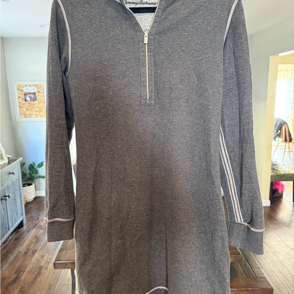 Tommy Bahama Heather Gray Long-Sleeve Half-Zip Pullover